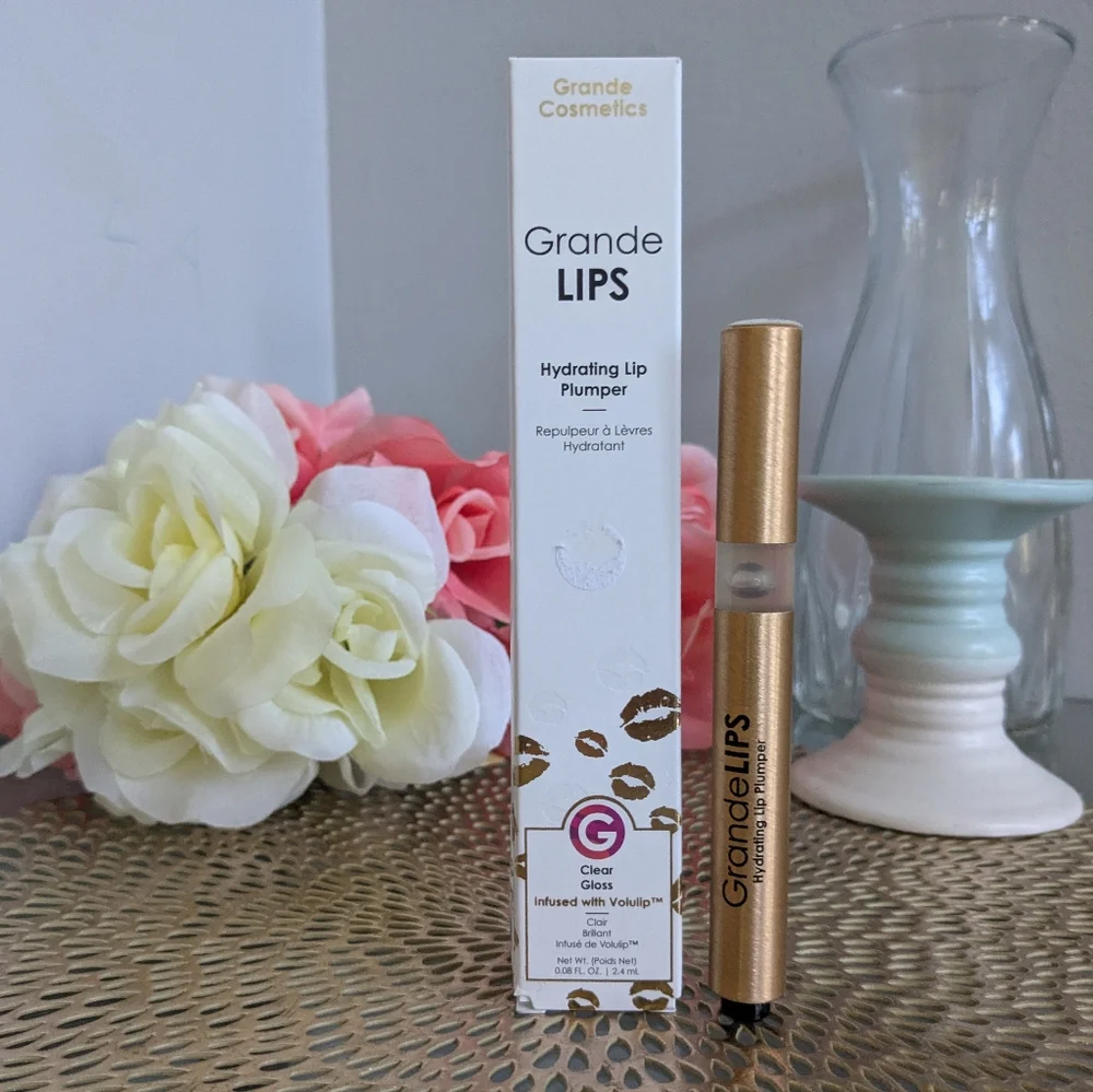 Grande Cosmetics Grande LIPS Hydrating Lip Gloss Plumper - Barely There-NIB
